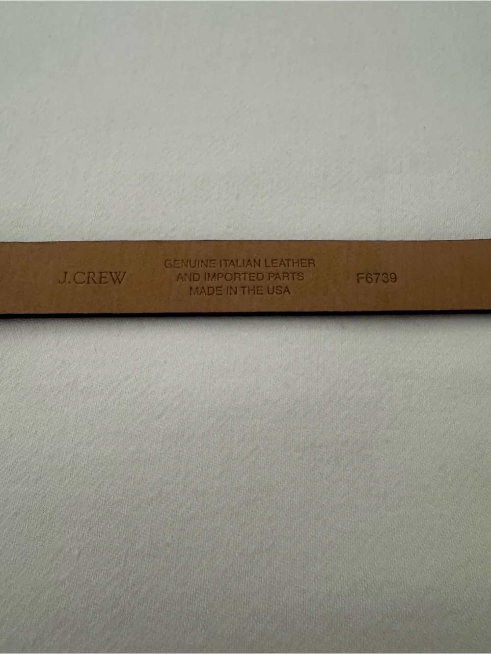 J. Crew skinny belt 37" long.  Genuine Italian leather, animal print.  EUC. - Picture 2 of 5
